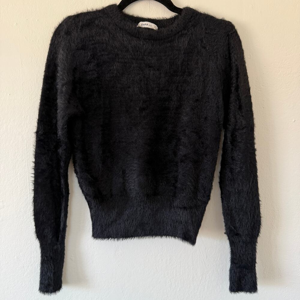 Zara Fuzzy cozy knit crew neck sweater